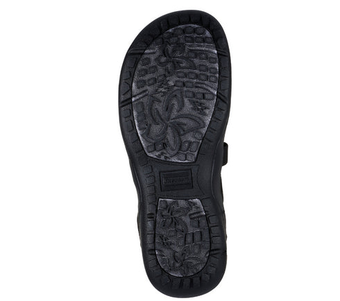 Sandale sport, dama, SKECHERS REGGAE SLIP-STRETCH FLEX 163460-BBK negru, textil